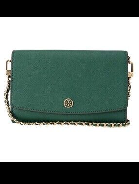 Tory Burch-Robinson Chain Wallet Crossbody (Malachite Green 💚)